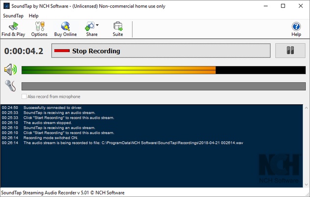 SoundTap Free Streaming Audio Recorder screenshot 1