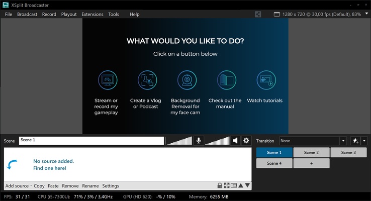 XSplit Broadcaster screenshot 1