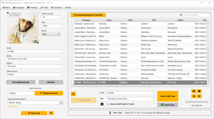 Mp3TagsForTracks screenshot 1