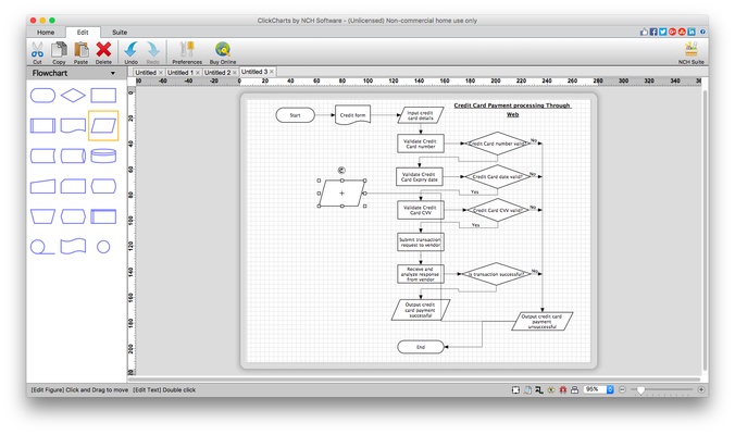 ClickCharts Free Diagram and Flowchart Maker Mac screenshot 1