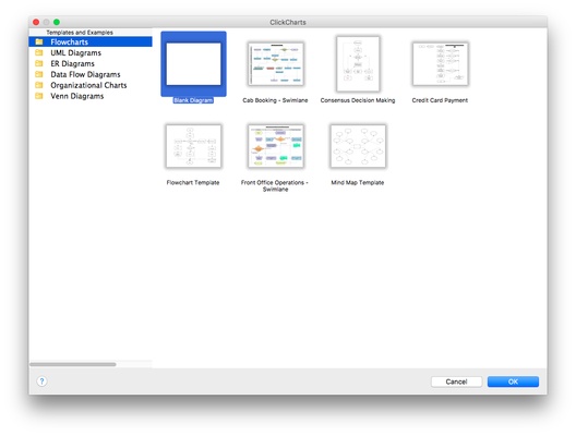ClickCharts Free Diagram and Flowchart Maker Mac screenshot 1