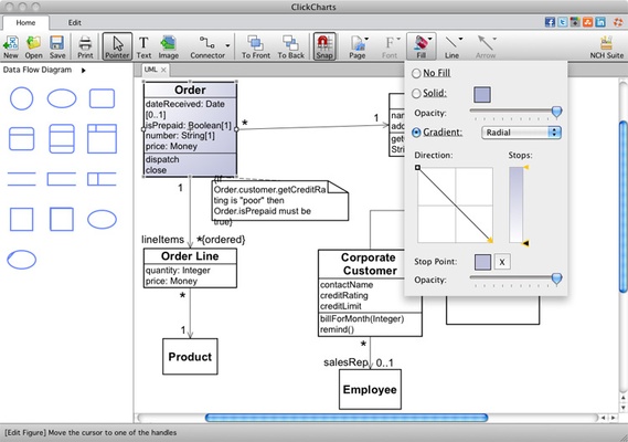 ClickCharts Free Diagram and Flowchart Maker Mac screenshot 1