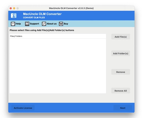 MacUncle OLM Converter screenshot 1
