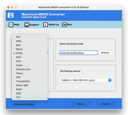 MacUncle MBOX Converter screenshot 1