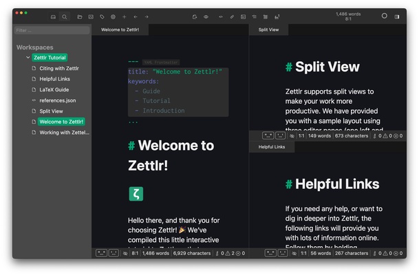 Zettlr screenshot 1