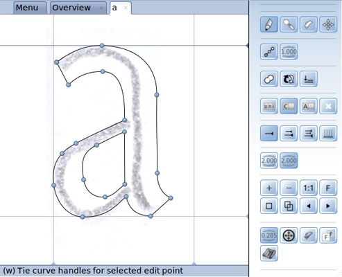 Birdfont screenshot 1