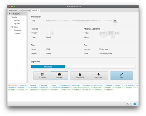 Sparrow Wallet screenshot 1