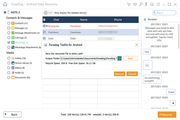 FoneDog Android Data Recovery screenshot 1