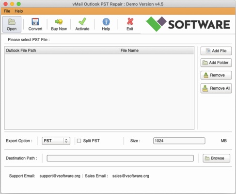 Outlook PST Repair Tool for macOS screenshot 1