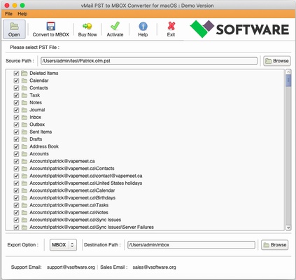 vMail PST to MBOX Converter for macOS screenshot 1