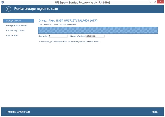 UFS Explorer Standard Recovery screenshot 1