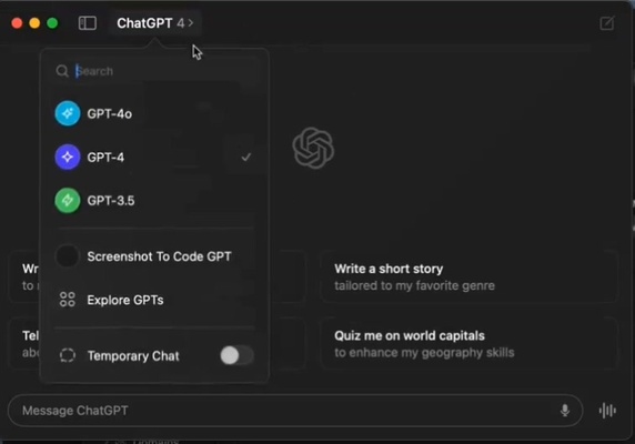 ChatGPT screenshot 1