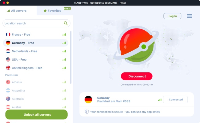 Free VPN Planet screenshot 1