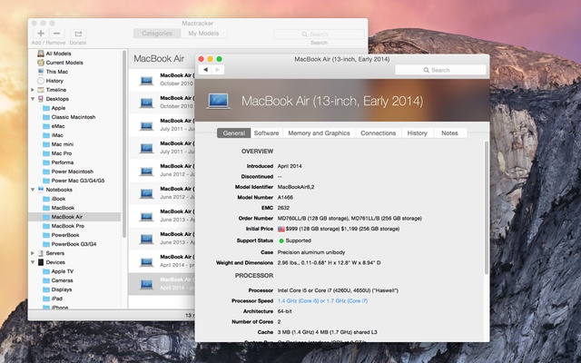 Mactracker screenshot 1