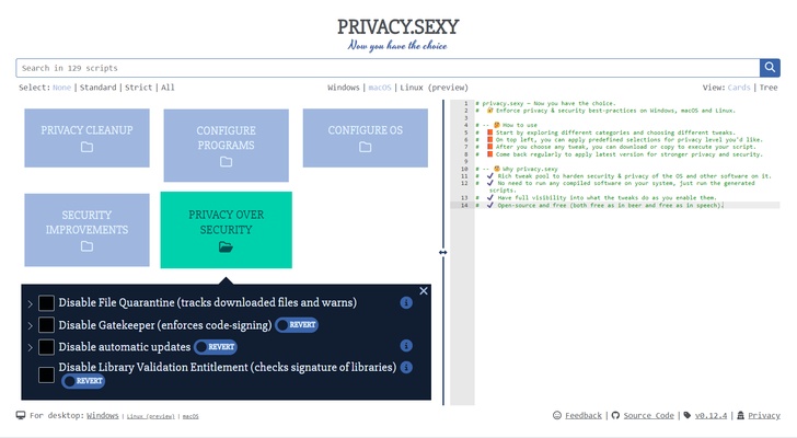privacy.sexy screenshot 1