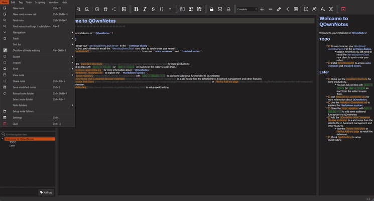 QOwnNotes screenshot 1