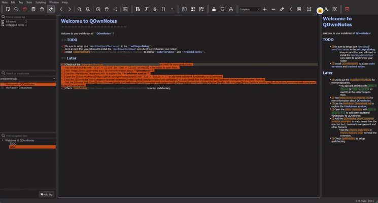 QOwnNotes screenshot 1