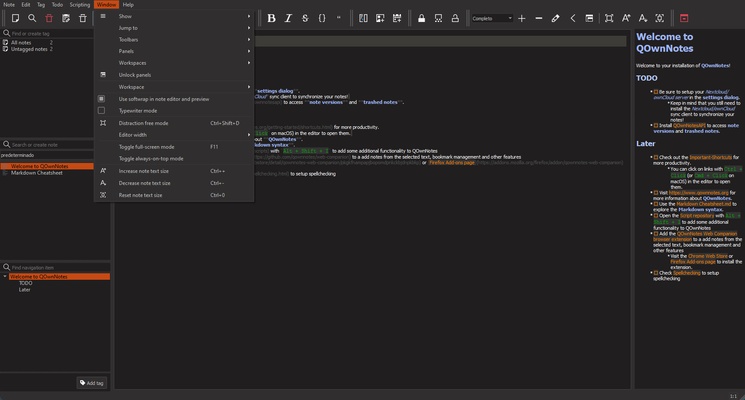 QOwnNotes screenshot 1