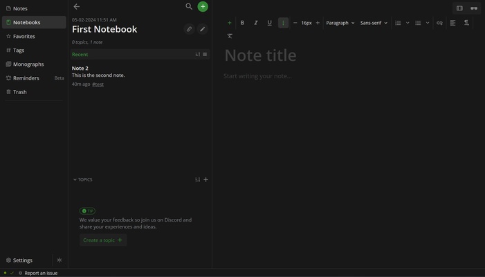Notesnook screenshot 1