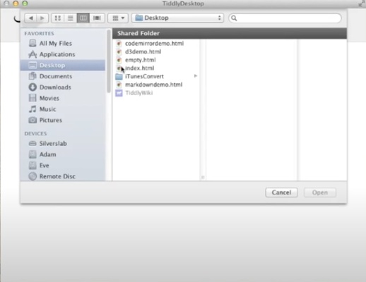 TiddlyDesktop screenshot 1