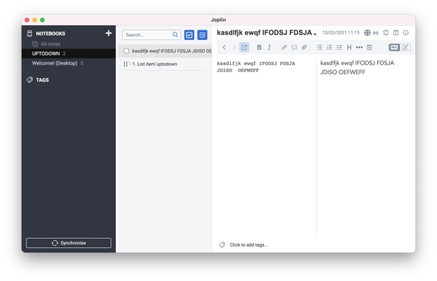 Joplin screenshot 1