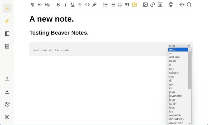 Beaver Notes screenshot 1