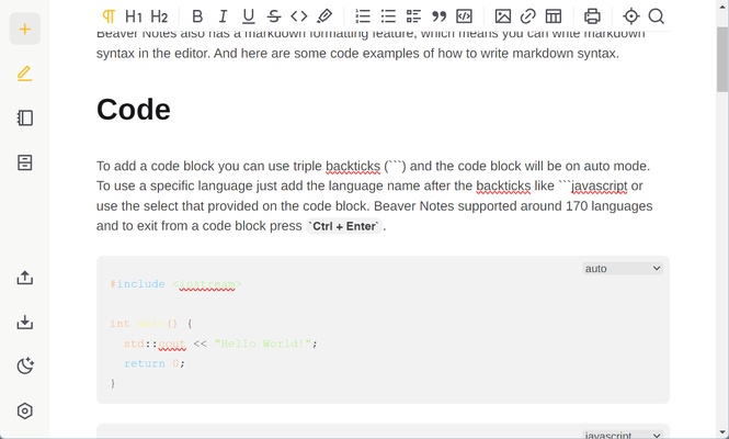 Beaver Notes screenshot 1