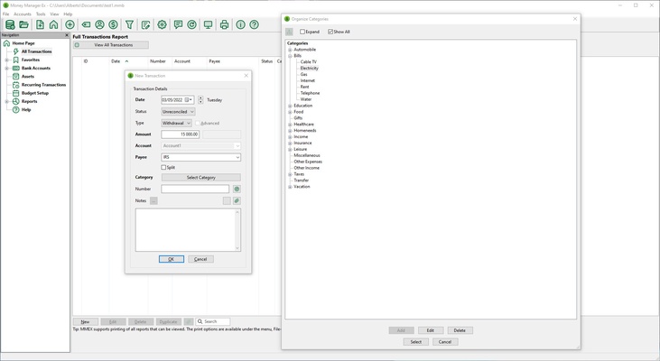 Money Manager Ex screenshot 1