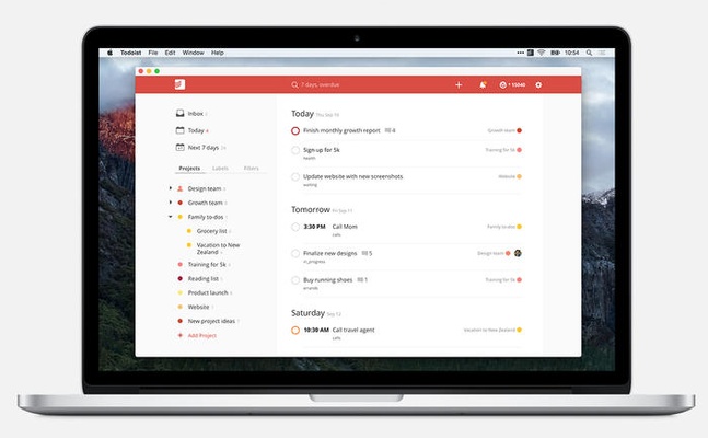 Todoist screenshot 1