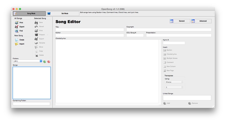 OpenSong screenshot 1