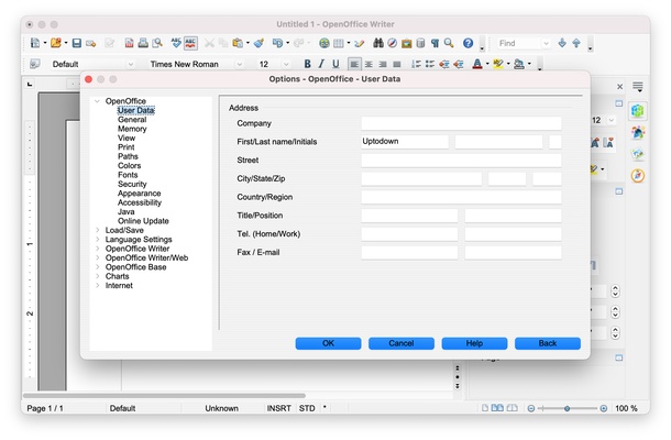 OpenOffice screenshot 1