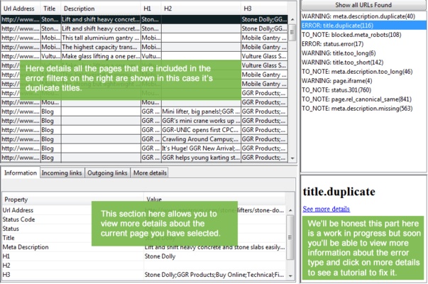 Free SEO Spider screenshot 1