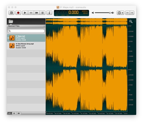Ocenaudio screenshot 1