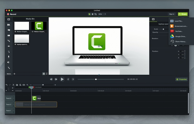 Camtasia screenshot 1