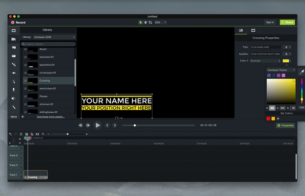 Camtasia screenshot 1