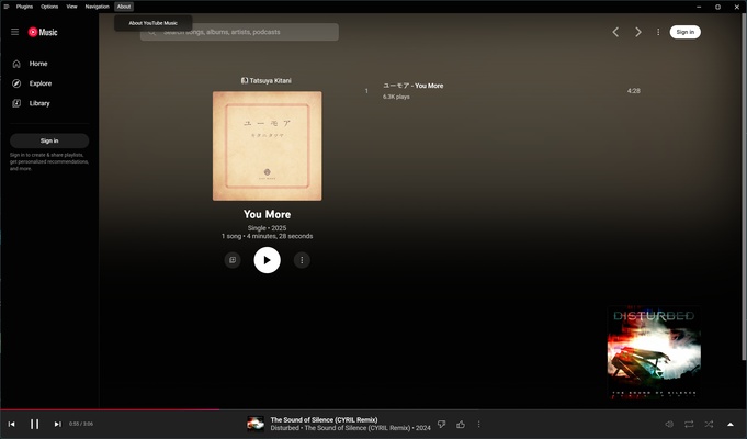 YouTube Music Desktop App (Unofficial) screenshot 1