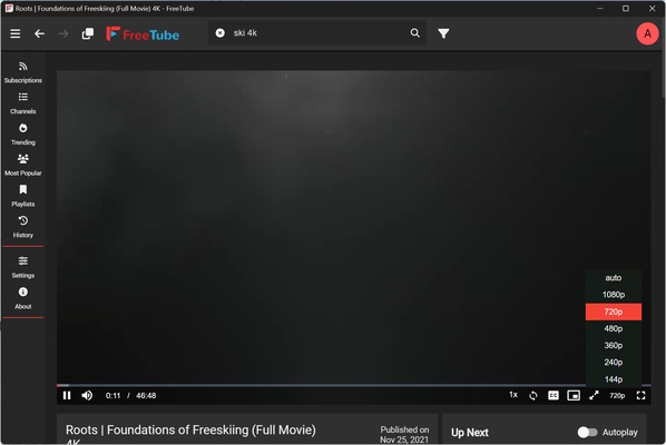 FreeTube screenshot 1