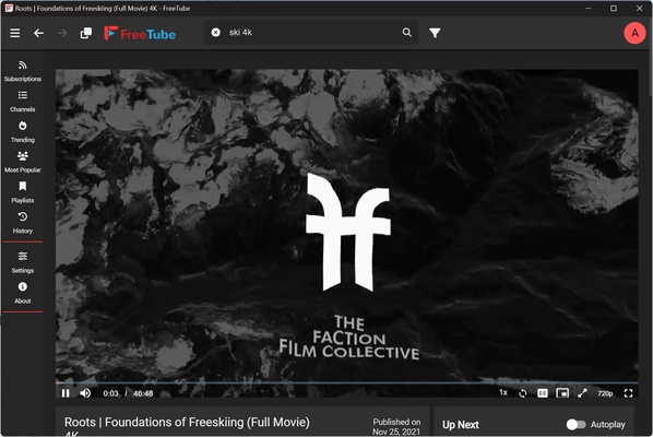 FreeTube screenshot 1