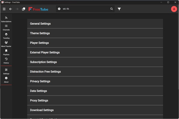 FreeTube screenshot 1