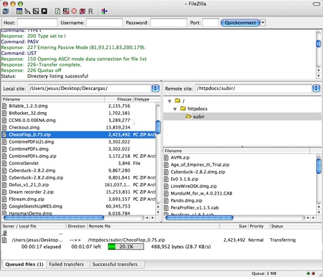 FileZilla screenshot 1