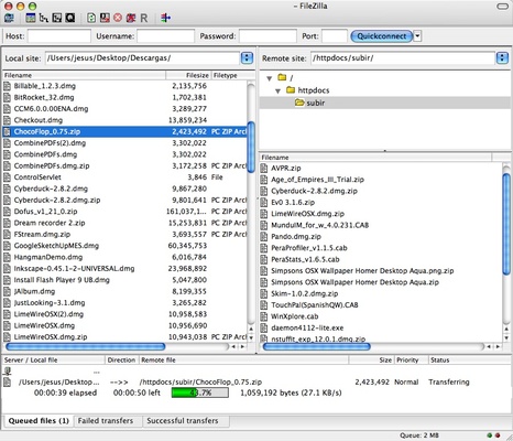 FileZilla screenshot 1