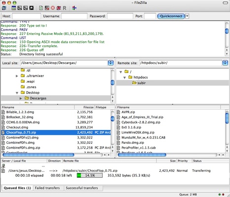 FileZilla screenshot 1