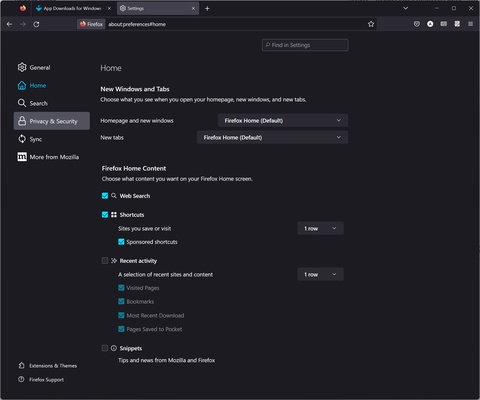 Mozilla Firefox Beta screenshot 1