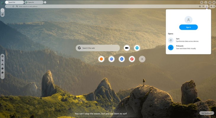 Opera Air screenshot 1