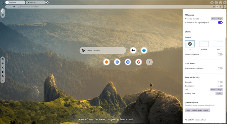 Opera Air screenshot 1