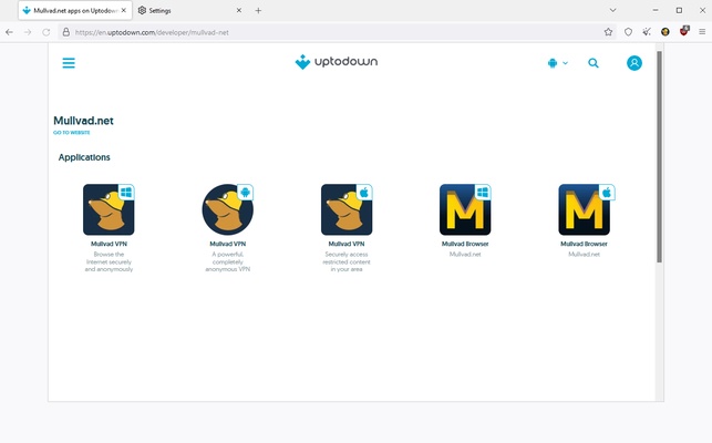 Mullvad Browser screenshot 1