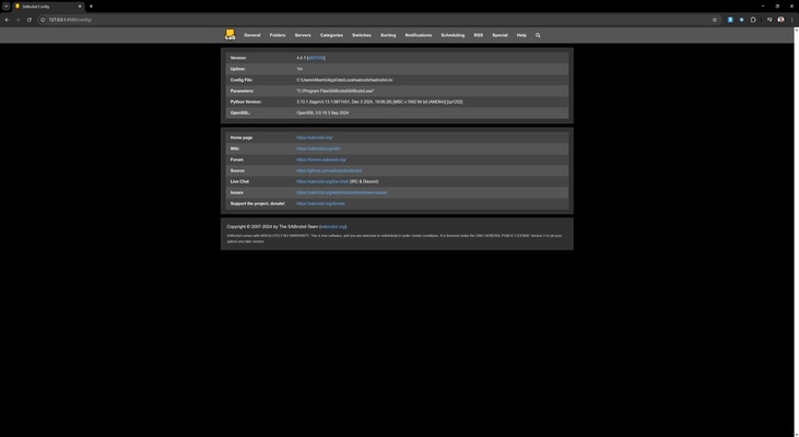 SABnzbd screenshot 1