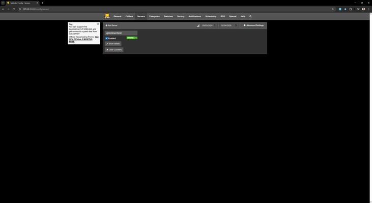 SABnzbd screenshot 1