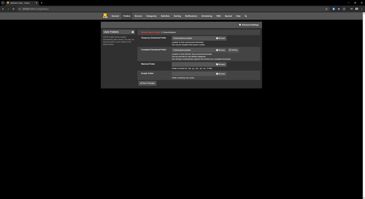SABnzbd screenshot 1