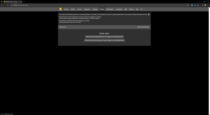 SABnzbd screenshot 1